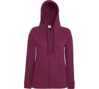Fruit of the Loom Damen Lightweight Hooded Sweat Jacket Sweatjacke 62-150-0 burgundy L