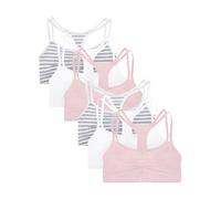 Fruit of the Loom Damen Spaghetti Strap Cotton Bra-All-Day Comfort & Easy Movement Sport-BH, Undurchsichtige, Streifen/Streifen/Weiß/Weiß/Blush/Blush, 70 (6er Pack)