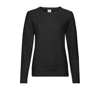 Fruit of The Loom Damen Sweatshirt Lightweight Raglan Sweat Lady - Fit 229.01, Gr. Small, Schwarz (Black 101)