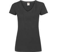 Fruit of the Loom Damen Valueweight V-Neck T Lady-Fit T-Shirt 61-398-0 black S