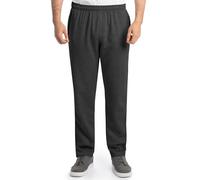 Fruit of the Loom Eversoft Herren-Sweathose aus Fleece, offene Unterseite, mit Taschen, entspannte Passform, Feuchtigkeitstransport, atmungsaktiv, Schwarz meliert, Mittel