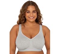 Fruit of the Loom Fit for Me Damen Übergröße Drahtloser Baumwoll-BH, erhältlich in Multipacks!, Meliert, Grau, 90F