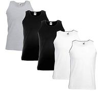 Fruit of the Loom Herren-Achselshirts der Marke, Tanktop, T-Shirt, in Allen Größen und Farben erhältlich, 5 Stück Gr. L / 104,14 cm-109,22 cm, 2 Black 2 White 1 Grey