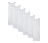 Fruit of The Loom Herren Ärmelloses Tank-a, Etikett und Feuchtigkeitstransport, Gerippter Stretchstoff Baselayer-Shirt, 6er-Pack, Weiß, XX-Large