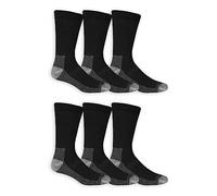 Fruit of the Loom Herren Cushioned Moisture Wicking Durable Cotton Work Gear Crew Lässige Socke, Schwarz (6er-Pack), 37.5-46 EU