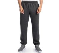 Fruit of the Loom Herren Eversoft Sweathose aus Fleece, Taschen, entspannte Passform, Feuchtigkeitstransport, atmungsaktiv Trainingshose, Elastische Unterseite: Black Heather, 58