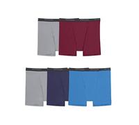 Fruit of the Loom Herren Micro-Stretch Retroshorts, leicht, 5er-Pack grau/rot/blau, XX-Large Groß