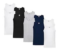 Fruit of the Loom Herren Pack of 10 Weste, 4 x weiß, 2 x grau, 2 x schwarz, 2 x dunkelblau + 1 x Notizblock, 3XL