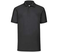 Fruit of the Loom Herren Poloshirt, Einfarbig Gr. M, Schwarz - Schwarz