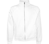 Fruit Of The Loom Herren Sweat-Jacke / Sweatshirt mit Reißverschluss S,Weiß - Weiß