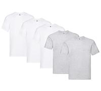 Fruit of the Loom Herren T-Shirt Original T M L XL XXL 3XL 4XL 5XL auch Farbsets, 3Weiss 2Grau, XXL (5er Pack) + 1HL-Kauf Notizblock
