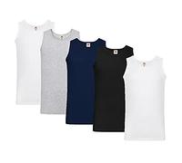 Fruit of the Loom Herren Tank Top Valueweight Athletic Vest 61-098-0 auch Farbsets M L XL XXL 3XL 4XL, 2xWeiss 1xSchwarz 1xGrau 1xDeep Navy + 1 HL-Kauf Notizblock 3XL