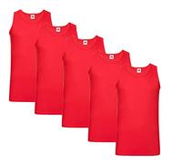 Fruit of the Loom Herren Unterhemd M L XL XXL 3XL 4XL auch Farbsets (5erPack), 5X Rot + 1 HL Kauf Notizblock L