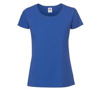 Fruit of the Loom Ladies Iconic 195 - figurbetontes Damen Shirt aus gekämmter Baumwolle, Rundhals Basic T-Shirt mit Seitennähten, Farbe:royal, Größe:XS