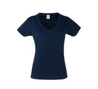 Fruit of the Loom - Ladies´ Valueweight V Neck T Deep Navy - Gr. - S