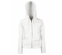 Fruit of the Loom Lady-Fit Damen Kapuzenjacke/Sweatshirt-Jacke mit Kapuze L,Weiß - weiß