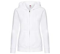 Fruit of the Loom Lady-Fit Damen Kapuzenjacke/Sweatshirt-Jacke mit Kapuze S,Weiß - weiß