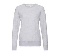 Fruit of The Loom Leichtes Raglan-Sweatshirt für Damen, Lady-Fit, Grau (Heather Grey), S