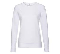 Fruit of The Loom Leichtes Raglan-Sweatshirt für Damen, Lady-Fit, weiß, XS