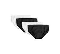 Fruit of the Loom Mädchen Nahtloser Bikini-Slip, 2er-Pack Unterwsche, Schwarz/Weiß, X-Large (4er