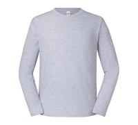 Fruit of the Loom Mens Iconic 195 Premium Ringspun Cotton Long-Sleeved T-Shirt (Heather Grey) S