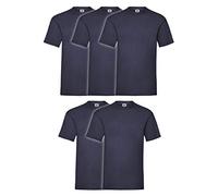 Fruit of the Loom Original T 5-Pack Logo Men's T-Shirt, Farbe:5X Navy, Größe:XL