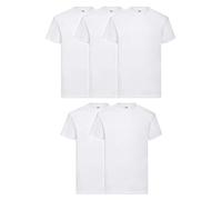 Fruit of the Loom Original T 5-Pack Logo Men's T-Shirt, Farbe:5X weiß, Größe:5XL