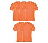 Fruit of the Loom Original T Rundhals T-Shirt F140 5er Pack- Gr. L, Orange