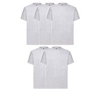 Fruit of the Loom Original T Rundhals T-Shirt F140 5er Pack- Gr. M, Heather Grey