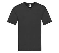 ORIGINAL V-NECK T | T-Shirt aus 100% Baumwolle für Herren & Damen – Klassisches V-Ausschnitt Shirt – Kurzarm, Unisex, Atmungsaktiv, Weich, Pflegeleicht schwarz 2XL