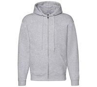 Fruit of the Loom Premium Hooded Sweat Jacket Herren Kapuzen Sweatjacke NEU, Farbe:Graumeliert, Größe:M