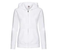 Fruit of the Loom Premium Hooded Sweatjacke Lady-Fit - Farbe: White - Größe: XS