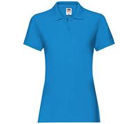Fruit of the Loom Premium Polo Lady-Fit Damen Polo-Shirt, Größe:S, Farbe:azurblau