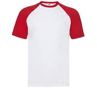 Fruit of the Loom Shortsleeve Baseball T-Shirt XXL,Weissrot
