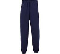 Sweathose FRUIT OF THE LOOM, Herren, Gr. XL (56/58), N-Gr, blau (marine), angeraute Sweatware, Obermaterial: 80% Baumwolle, 20% Polyester, unifarben, sportlich, bequem lang, Hosen, aus Baumwollmischun