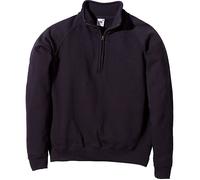 Sweatshirt FRUIT OF THE LOOM, Herren, Gr. M (48/50), schwarz, angeraute Sweatware, Obermaterial: 80% Baumwolle, 20% Polyester, unifarben, Basic, schmal, ohne Ausschnitt, Raglanärmel Rippbündchen, Swea