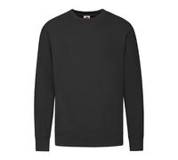 Fruit of the Loom - Sweatshirt für Herren/Damen Unisex angesetzte Ärmel (Schwarz) L