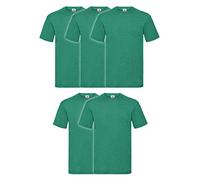 Fruit of the Loom T 5er Pack, Größe:M, Farbe:Retro grün meliert