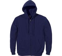 Kapuzensweatjacke FRUIT OF THE LOOM, Herren, Gr. L (52/54), blau (marine), angeraute Sweatware, Obermaterial: 80% Baumwolle, 20% Polyester, unifarben, Basic, schmal, Rundhals, Langarm Rippbündchen, Sw