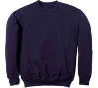 Sweatshirt FRUIT OF THE LOOM, Herren, Gr. L (52/54), blau (marine), angeraute Sweatware, Obermaterial: 80% Baumwolle, 20% Polyester, unifarben, schmal hüftlang, Rundhals, Rippbündchen, Sweatshirts Swe