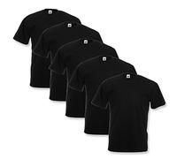 Fruit of the Loom Valueweight Herren-T-Shirt, kurzärmelig, 5 Stück, 5 x Schwarz, 3XL