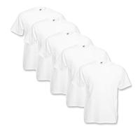 Fruit of the Loom Valueweight Herren-T-Shirt, kurzärmelig, 5 Stück, 5 x Weiß, 3XL - Pack of 5