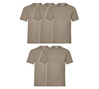 Fruit of The Loom Valueweight Herren-T-Shirt, kurzärmelig, 5 Stück, Khaki, L