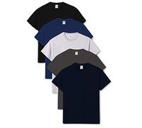 Fruit of the Loom Valueweight-T-Shirt für Herren, kurzärmelig, 5 Stück Gr. XXL, Schwarz/Marineblau/Heather Grey/Light Graphite/Deep Navy