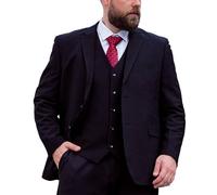 FRULP Herren-Blazer, 2-teilig Smoking Kleid Jacke Business Lässig Locker Übergröße Anzug-Set, Hochzeitsbankett Kleid Gentleman Kleidung, Oberteil Und Hose,5XL, Navy