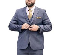 FRULP Herren-Blazer, 2-teilig Smoking Kleid Jacke Business Lässig Locker Übergröße Anzug-Set, Hochzeitsbankett Kleid Gentleman Kleidung, Oberteil Und Hose,5XL, Gray