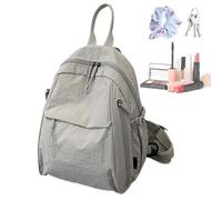 Fruusv Carry-On Rucksacktasche, Multi-Pocket Travel Bookbag, Lightweight Luggage Design with Water Bottle Holder Included for School, College, Hiking, Airplane Travel, Boys, Girls, Light Gray and