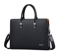 FSD.WG Herren Business Tasche,Wasserdichte Leder Aktentasche,Schulter Laptop Business Tasche für Business,Schule,Reisen,Abnehmbar