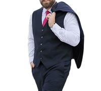 FSDIYU Anzug Herren, 3-teiliger formeller Business-Hochzeitsanzug, für Klassische Bankette, Abschlussbälle, Partys, lockere Version, Blazer, Weste, Hose, Anzug, 72,Navy Blue
