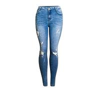 FSJMTQTS Skinny Jeans für Damen Jeans europäische und amerikanische Perlen Hosen Frauen Bleistift Hosen Denim Stretch Slim Damen Jeanshosen(S)